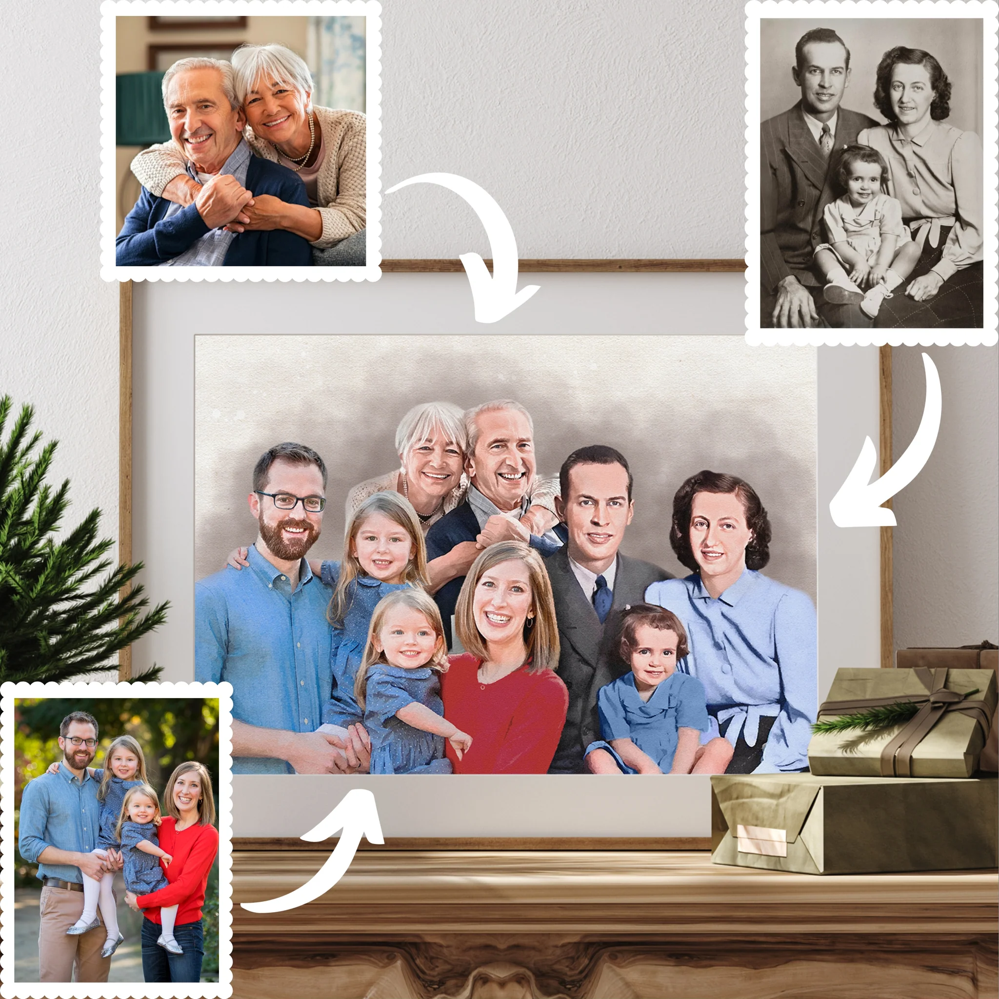 WATERCOLOR FAMILY PORTRAIT FROM PHOTOS – BEST CHRISTMAS GIFT IN 2023